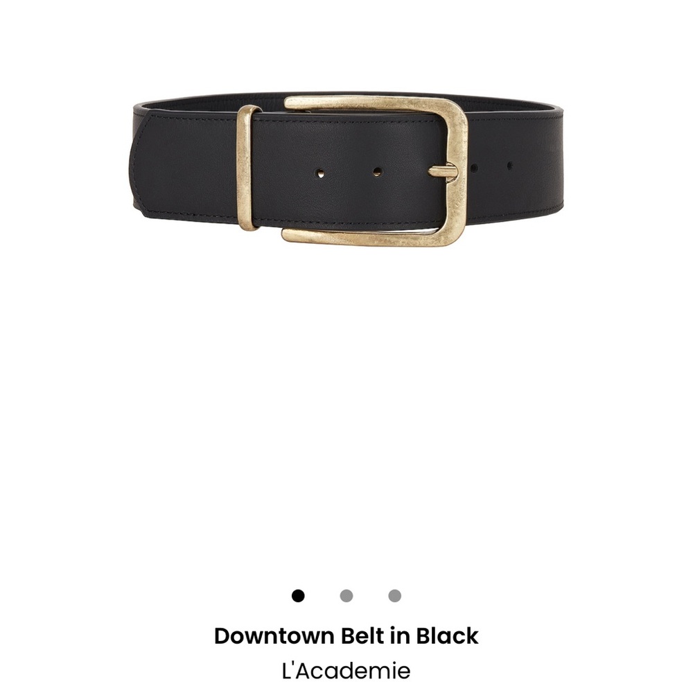 Black L’Academie belt with Gold Hardware
